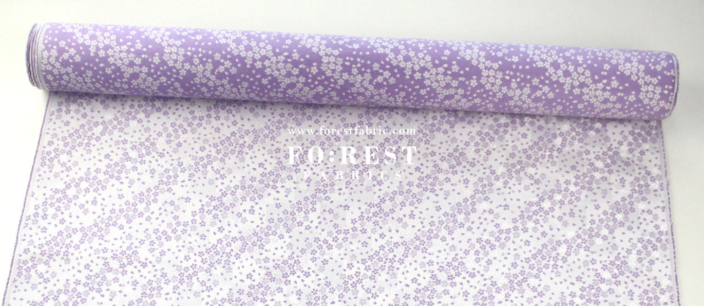Gold Brocade - Little Sakura fabric Pink Purple