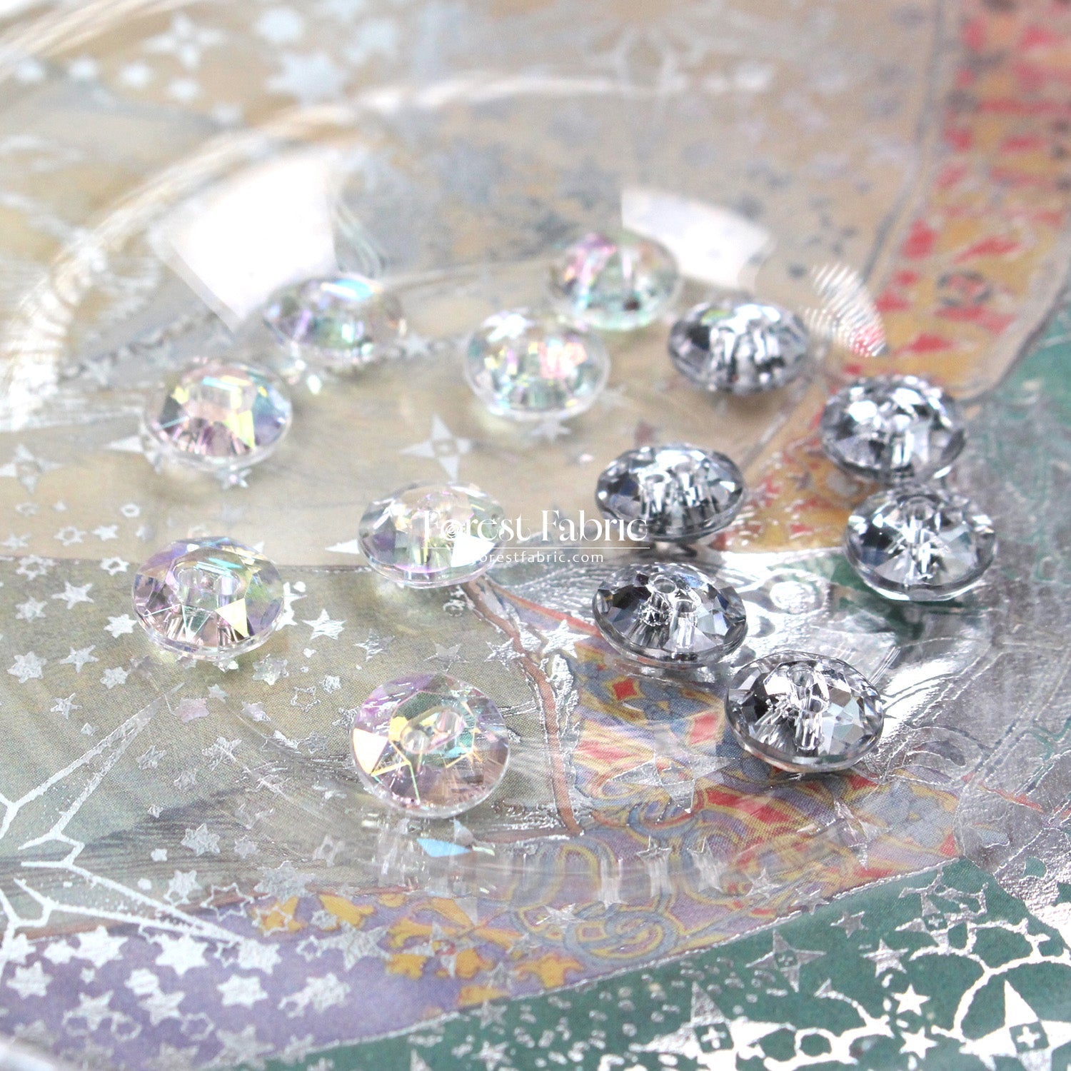 10mm Jewel - Cut Faceted Buttons - FO:REST Fabric 布恩堂Liberty fabrictana lawnjapanese fabricykk zipper
