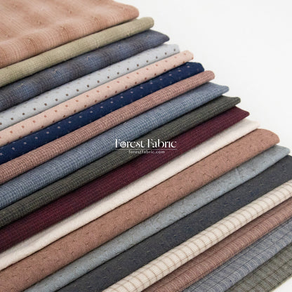 10"square Set - Yarn dyed cotton fabric拼布組100 - FO:REST Fabric 布恩堂Liberty fabrictana lawnjapanese fabricykk zipper