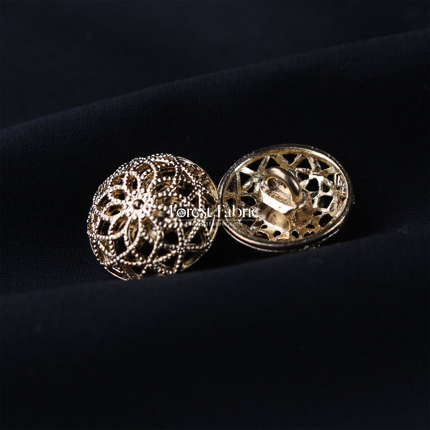 11.5/15mm Dome Filigree Floral Buttons - FO:REST Fabric 布恩堂Liberty fabrictana lawnjapanese fabricykk zipper
