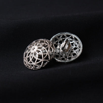 11.5/15mm Dome Filigree Floral Buttons - FO:REST Fabric 布恩堂Liberty fabrictana lawnjapanese fabricykk zipper