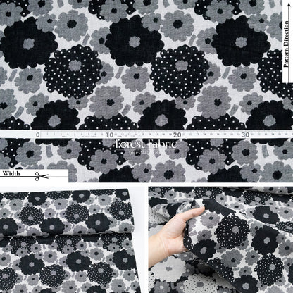 Yarn Dyed Cotton Jacquard - Polka Dot Flower
