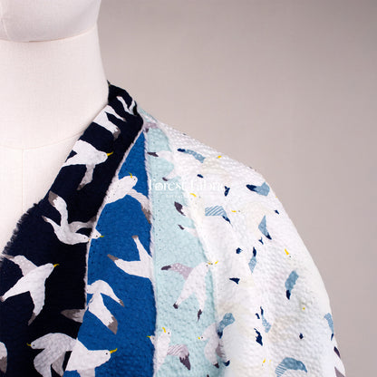 Seersucker cotton - Seagull fabric