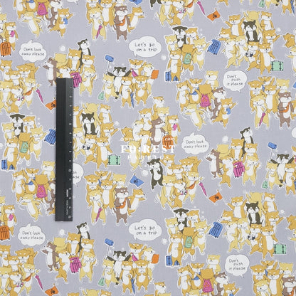 oxford - Travel Shiba Inu Dogs fabric