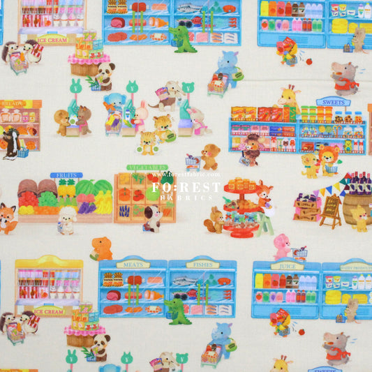 cotton - Piccolo Market fabric Milky