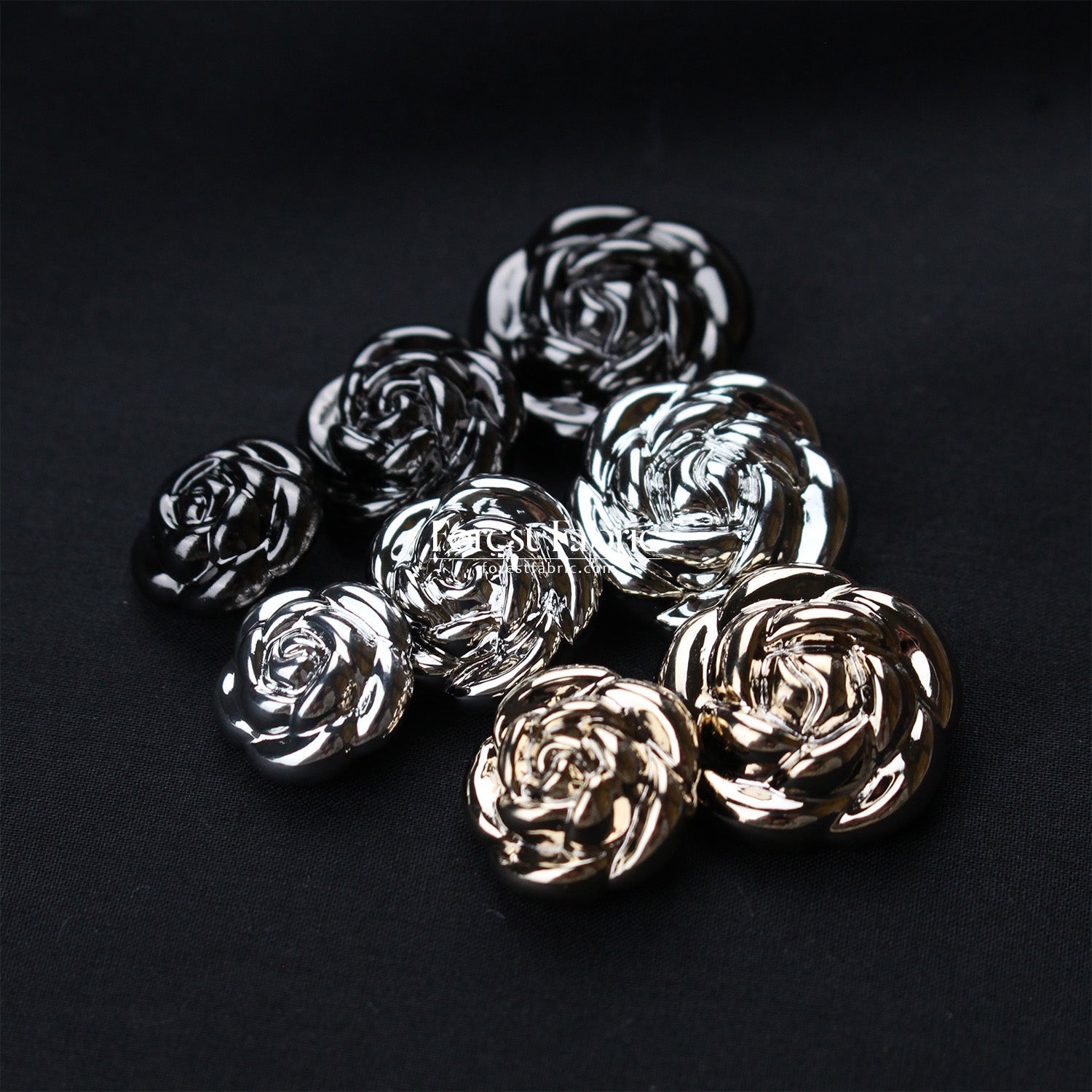 13/15/18mm Rose Blossom Buttons - FO:REST Fabric 布恩堂Liberty fabrictana lawnjapanese fabricykk zipper
