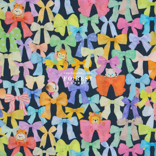 cotton - Ribbon Collector fabric Navy