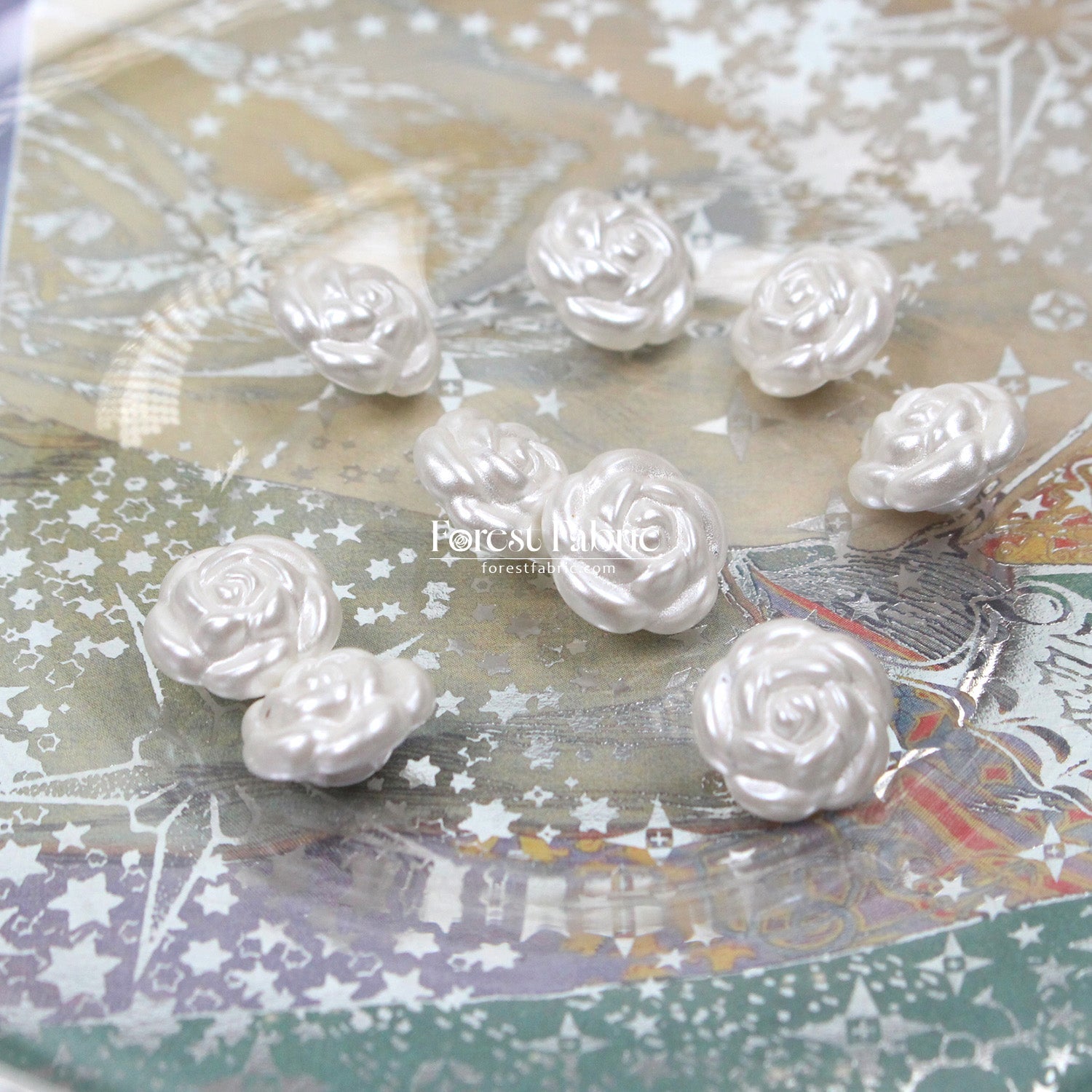 13mm Pearl style Rose Buttons - FO:REST Fabric 布恩堂Liberty fabrictana lawnjapanese fabricykk zipper
