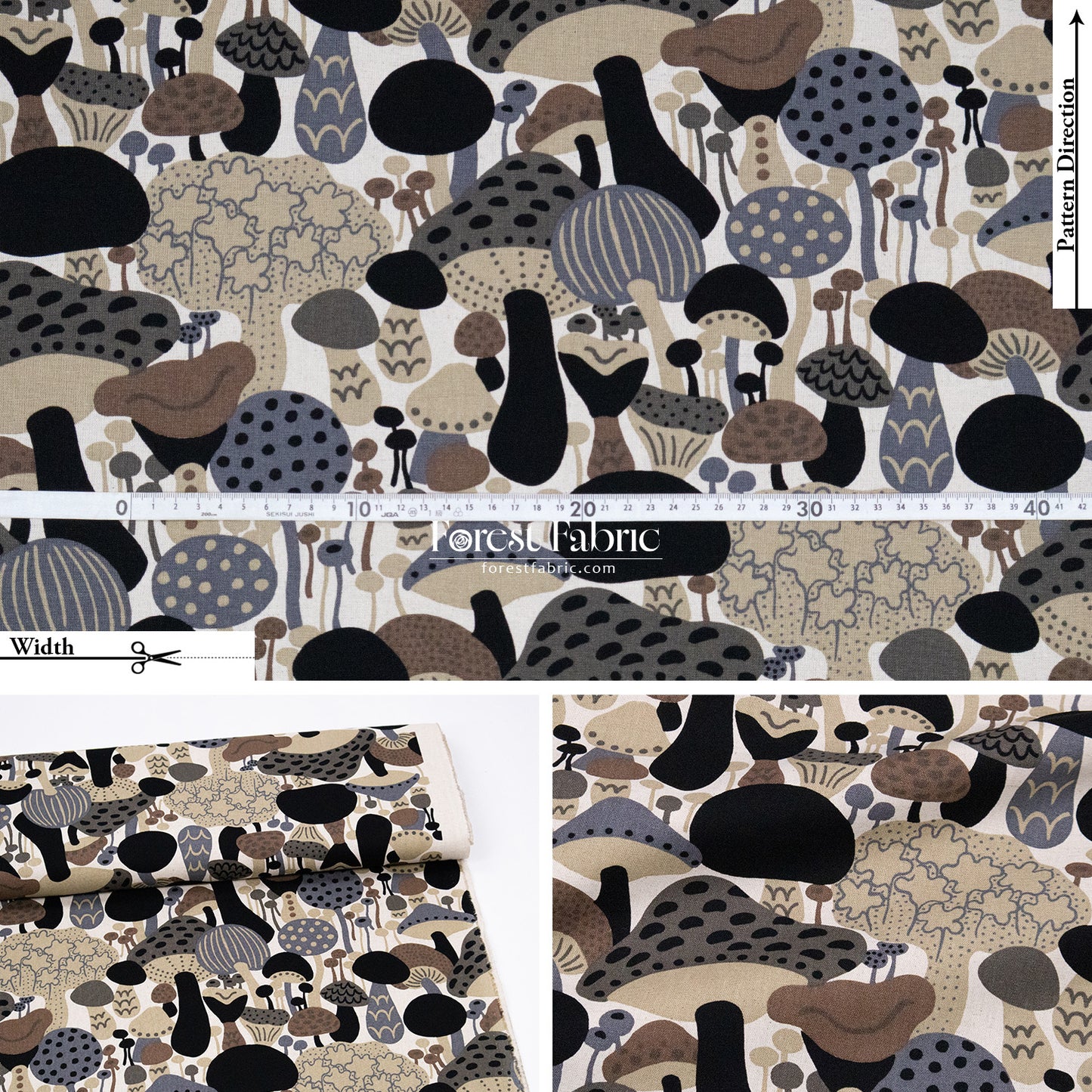 cotton linen - Mushroom fabric