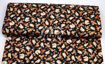 cotton - Plum Blossom Horse with metallic fabric