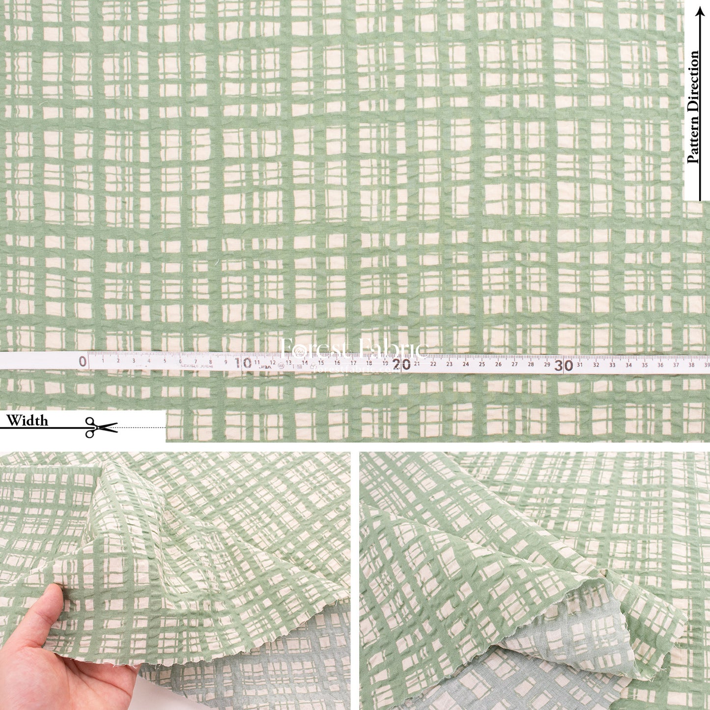 Seersucker cotton - Checkered fabric