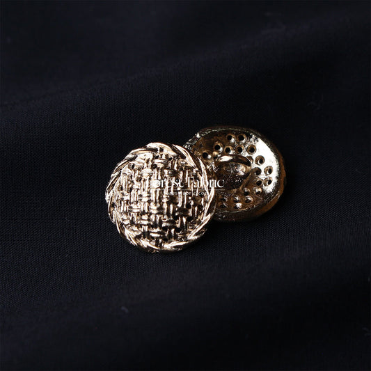 15mm Gold Basket Weave Buttons - FO:REST Fabric 布恩堂Liberty fabrictana lawnjapanese fabricykk zipper