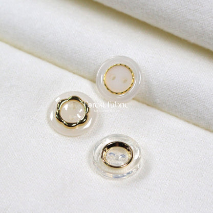 15mm Pearl & Crystal Buttons - FO:REST Fabric 布恩堂Liberty fabrictana lawnjapanese fabricykk zipper