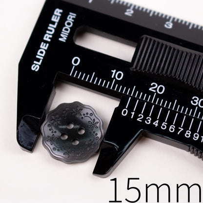 11.5 13 15 18 20mm Embossed Floral Buttons