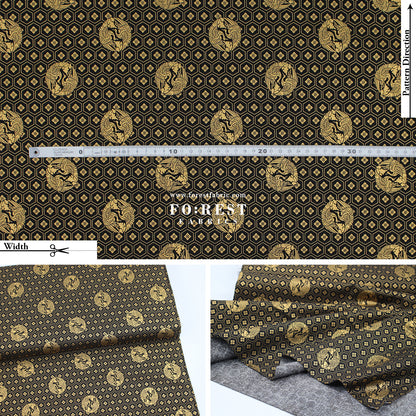 cotton - Crane with metallic fabric