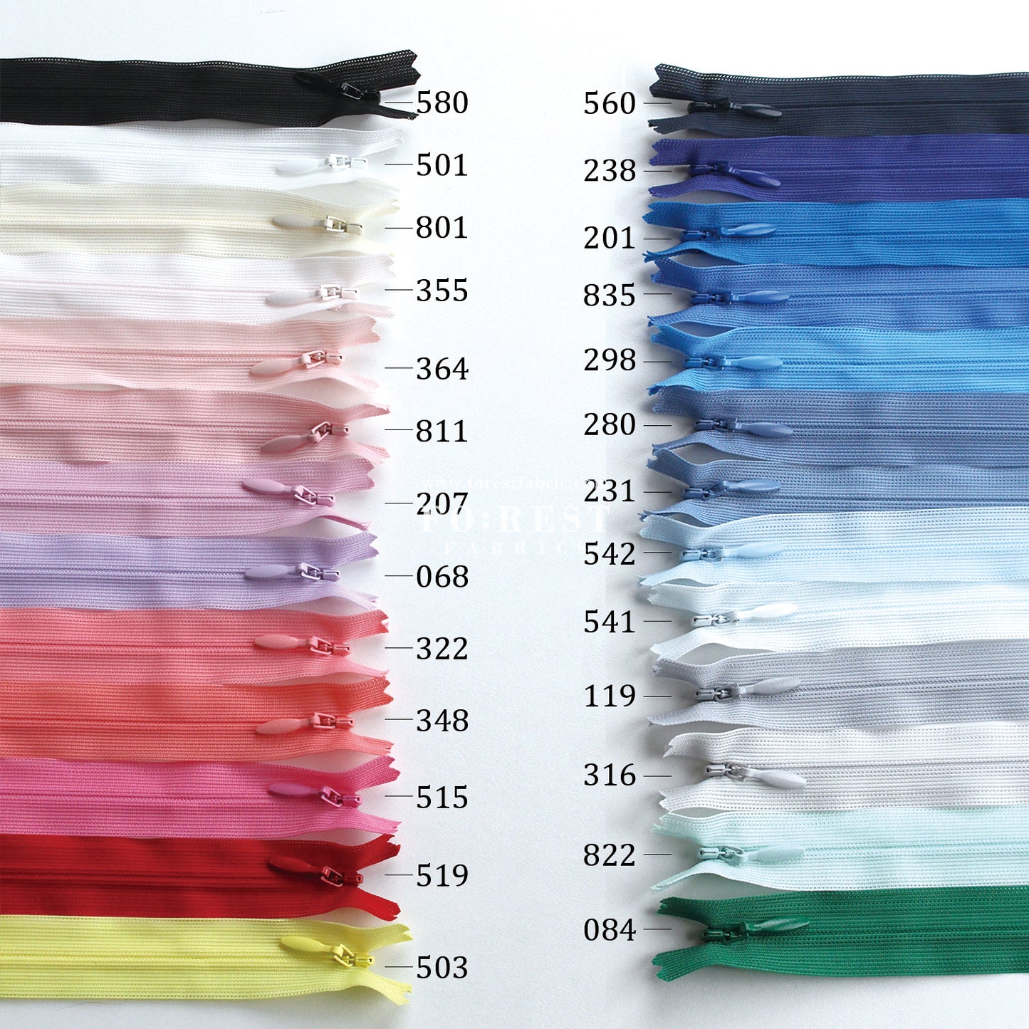 YKK25cm Invisible Zipper 服裝隱形拉鍊