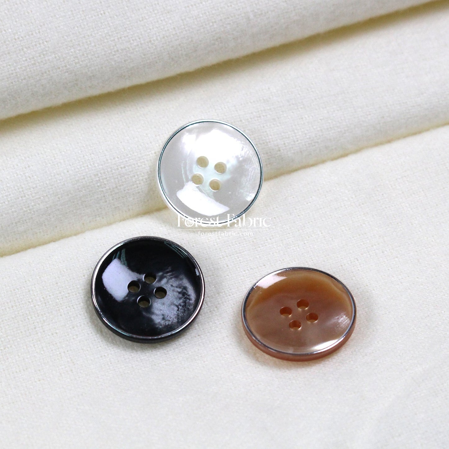 20mm Minimalist Silver Line Buttons - FO:REST Fabric 布恩堂Liberty fabrictana lawnjapanese fabricykk zipper