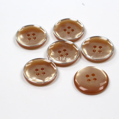 20mm Minimalist Silver Line Buttons - FO:REST Fabric 布恩堂Liberty fabrictana lawnjapanese fabricykk zipper