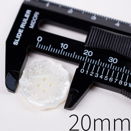 11.5 13 15 18 20mm Embossed Floral Buttons