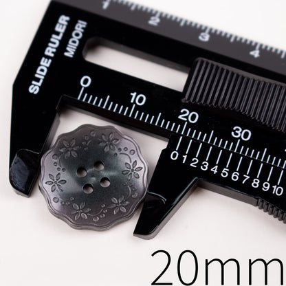11.5 13 15 18 20mm Embossed Floral Buttons