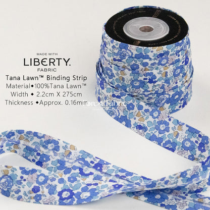 22mm Liberty Tana Lawn Single Fold Bias Binding Tape - Betsy Ann - FO:REST Fabric 布恩堂Liberty fabrictana lawnjapanese fabricykk zipper