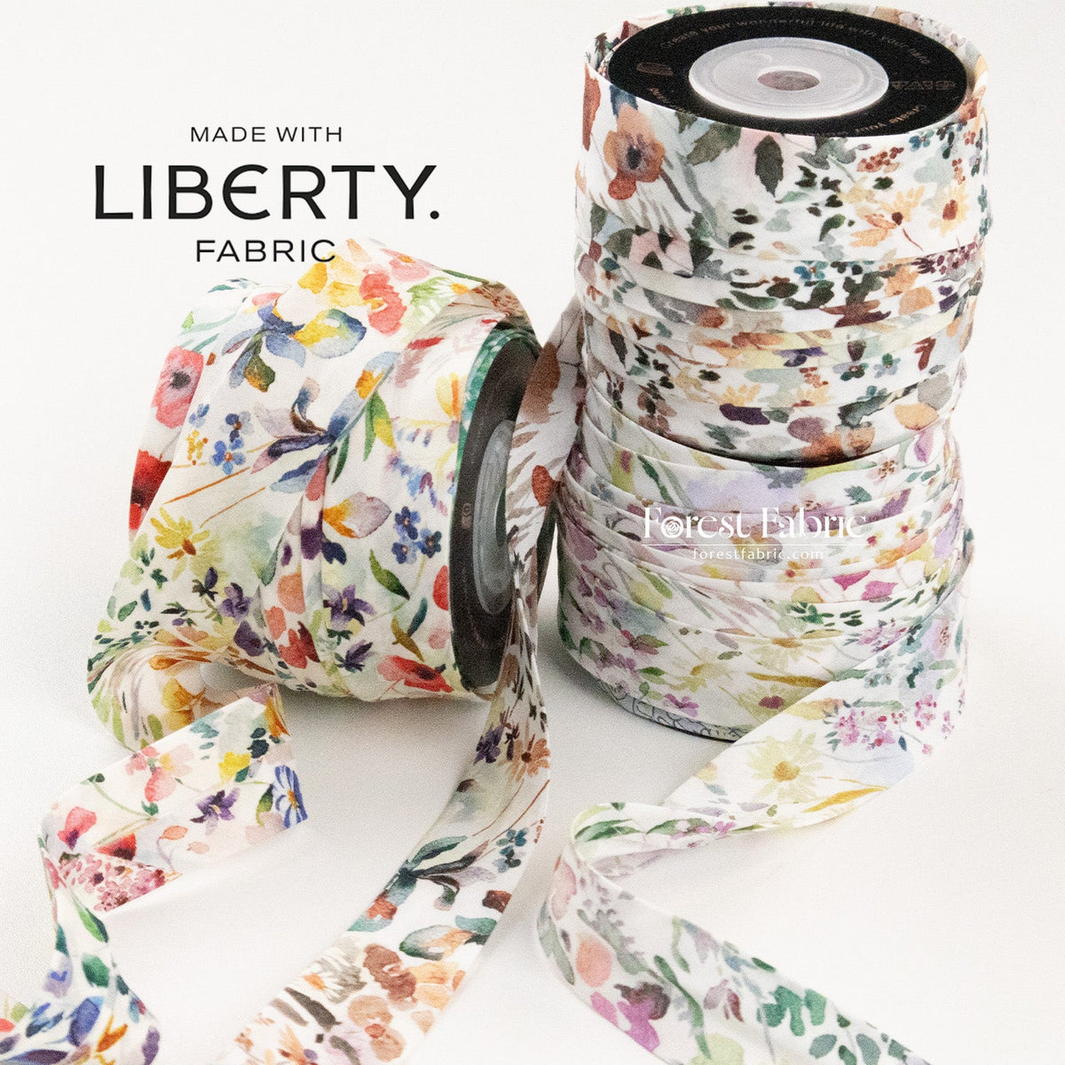22mm Liberty Tana Lawn Single Fold Bias Binding Tape - Felda - FO:REST Fabric 布恩堂Liberty fabrictana lawnjapanese fabricykk zipper