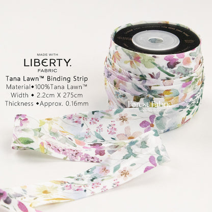 22mm Liberty Tana Lawn Single Fold Bias Binding Tape - Felda - FO:REST Fabric 布恩堂Liberty fabrictana lawnjapanese fabricykk zipper