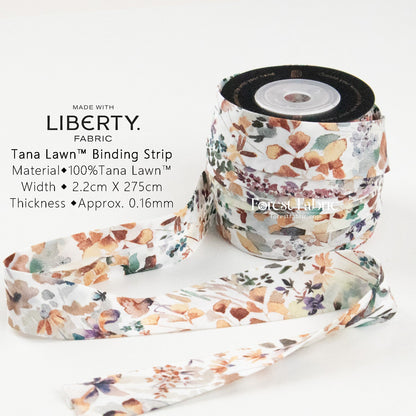 22mm Liberty Tana Lawn Single Fold Bias Binding Tape - Felda - FO:REST Fabric 布恩堂Liberty fabrictana lawnjapanese fabricykk zipper