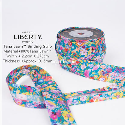 22mm Liberty Tana Lawn Single Fold Bias Binding Tape - Garden - FO:REST Fabric 布恩堂Liberty fabrictana lawnjapanese fabricykk zipper