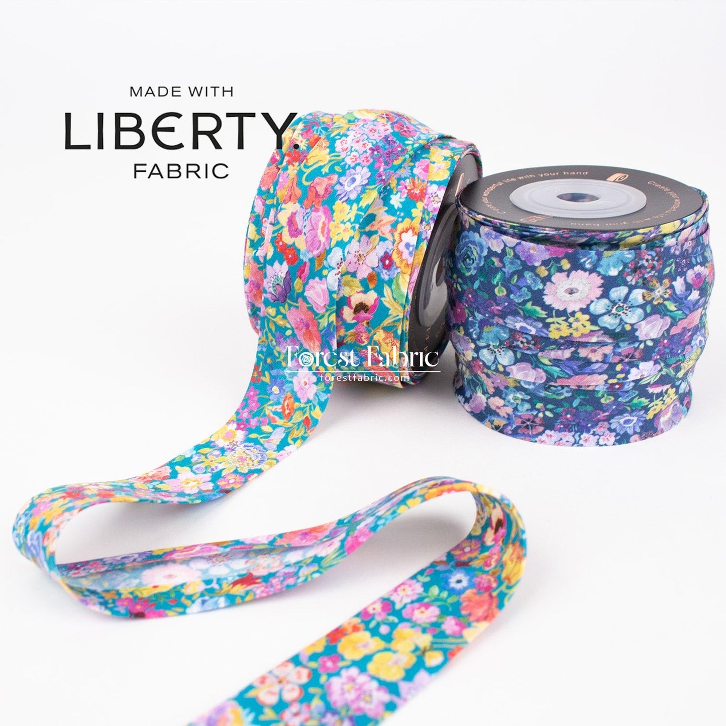 22mm Liberty Tana Lawn Single Fold Bias Binding Tape - Garden - FO:REST Fabric 布恩堂Liberty fabrictana lawnjapanese fabricykk zipper