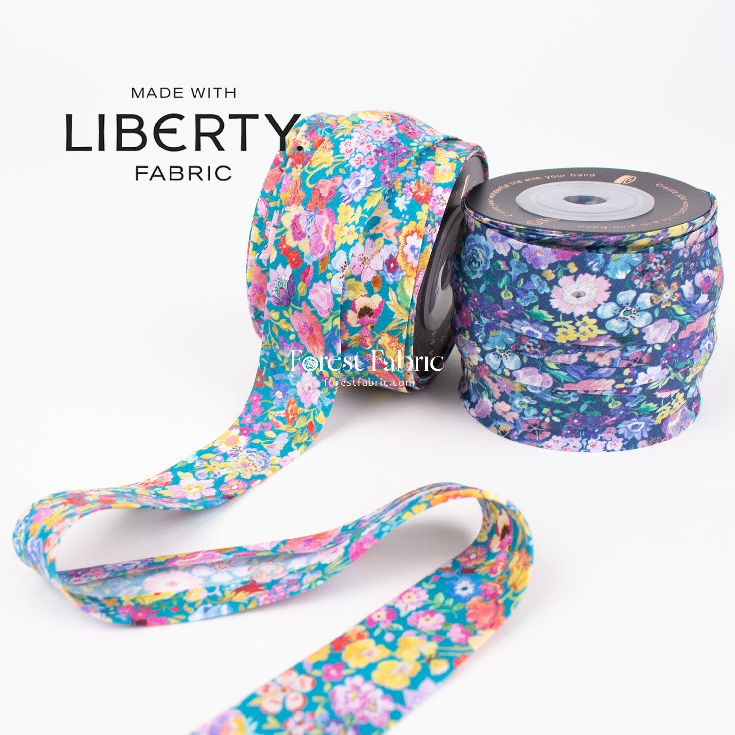 22mm Liberty Tana Lawn Single Fold Bias Binding Tape - Garden - FO:REST Fabric 布恩堂Liberty fabrictana lawnjapanese fabricykk zipper