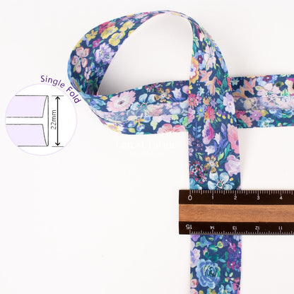 22mm Liberty Tana Lawn Single Fold Bias Binding Tape - Garden - FO:REST Fabric 布恩堂Liberty fabrictana lawnjapanese fabricykk zipper