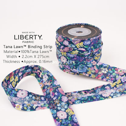 22mm Liberty Tana Lawn Single Fold Bias Binding Tape - Garden - FO:REST Fabric 布恩堂Liberty fabrictana lawnjapanese fabricykk zipper