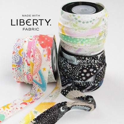 22mm Liberty Tana Lawn Single Fold Bias Binding Tape - Milky Way - FO:REST Fabric 布恩堂Liberty fabrictana lawnjapanese fabricykk zipper