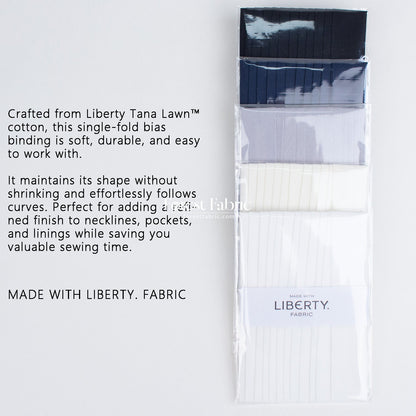 22mm Liberty Tana Lawn Single Fold Bias Binding Tape - solid - FO:REST Fabric 布恩堂Liberty fabrictana lawnjapanese fabricykk zipper