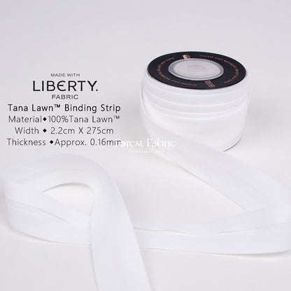 22mm Liberty Tana Lawn Single Fold Bias Binding Tape - solid - FO:REST Fabric 布恩堂Liberty fabrictana lawnjapanese fabricykk zipper