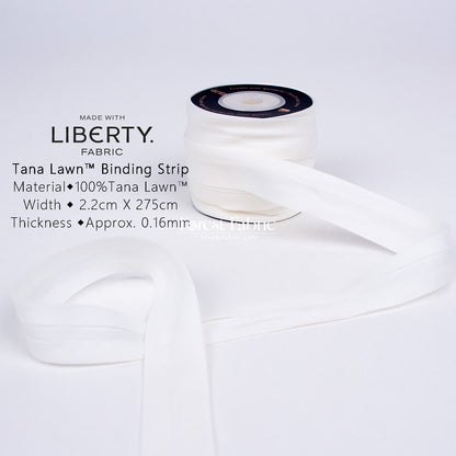 22mm Liberty Tana Lawn Single Fold Bias Binding Tape - solid - FO:REST Fabric 布恩堂Liberty fabrictana lawnjapanese fabricykk zipper