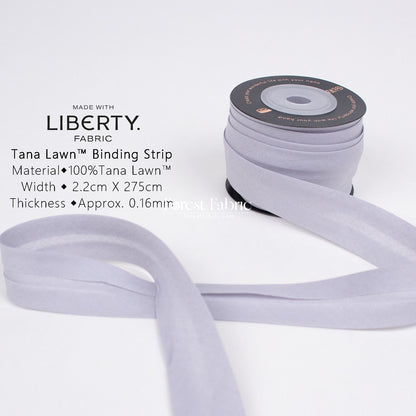 22mm Liberty Tana Lawn Single Fold Bias Binding Tape - solid - FO:REST Fabric 布恩堂Liberty fabrictana lawnjapanese fabricykk zipper