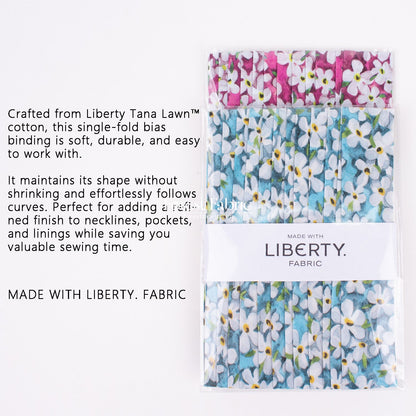 22mm Liberty Tana Lawn Single Fold Bias Binding Tape - wish - FO:REST Fabric 布恩堂Liberty fabrictana lawnjapanese fabricykk zipper