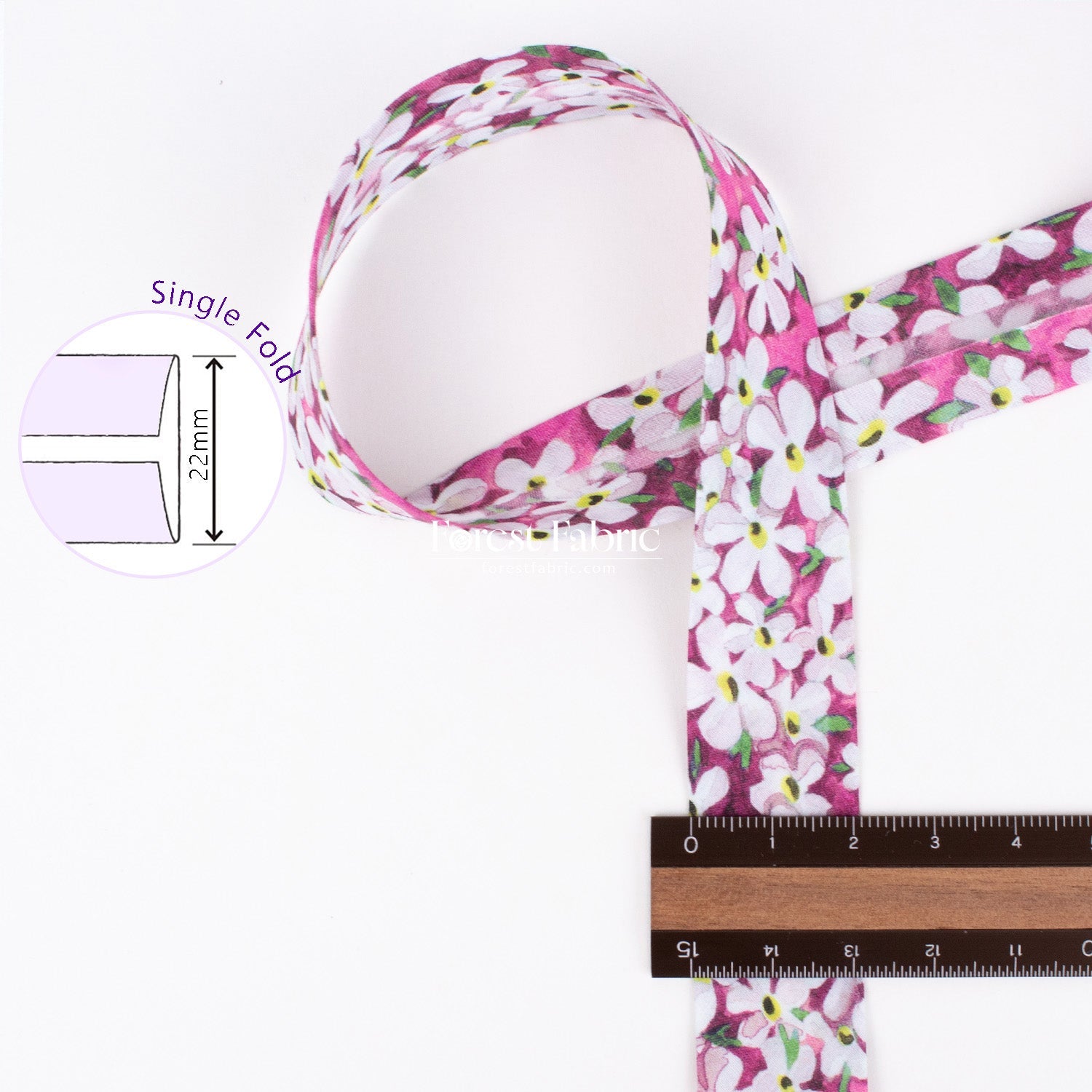 22mm Liberty Tana Lawn Single Fold Bias Binding Tape - wish - FO:REST Fabric 布恩堂Liberty fabrictana lawnjapanese fabricykk zipper