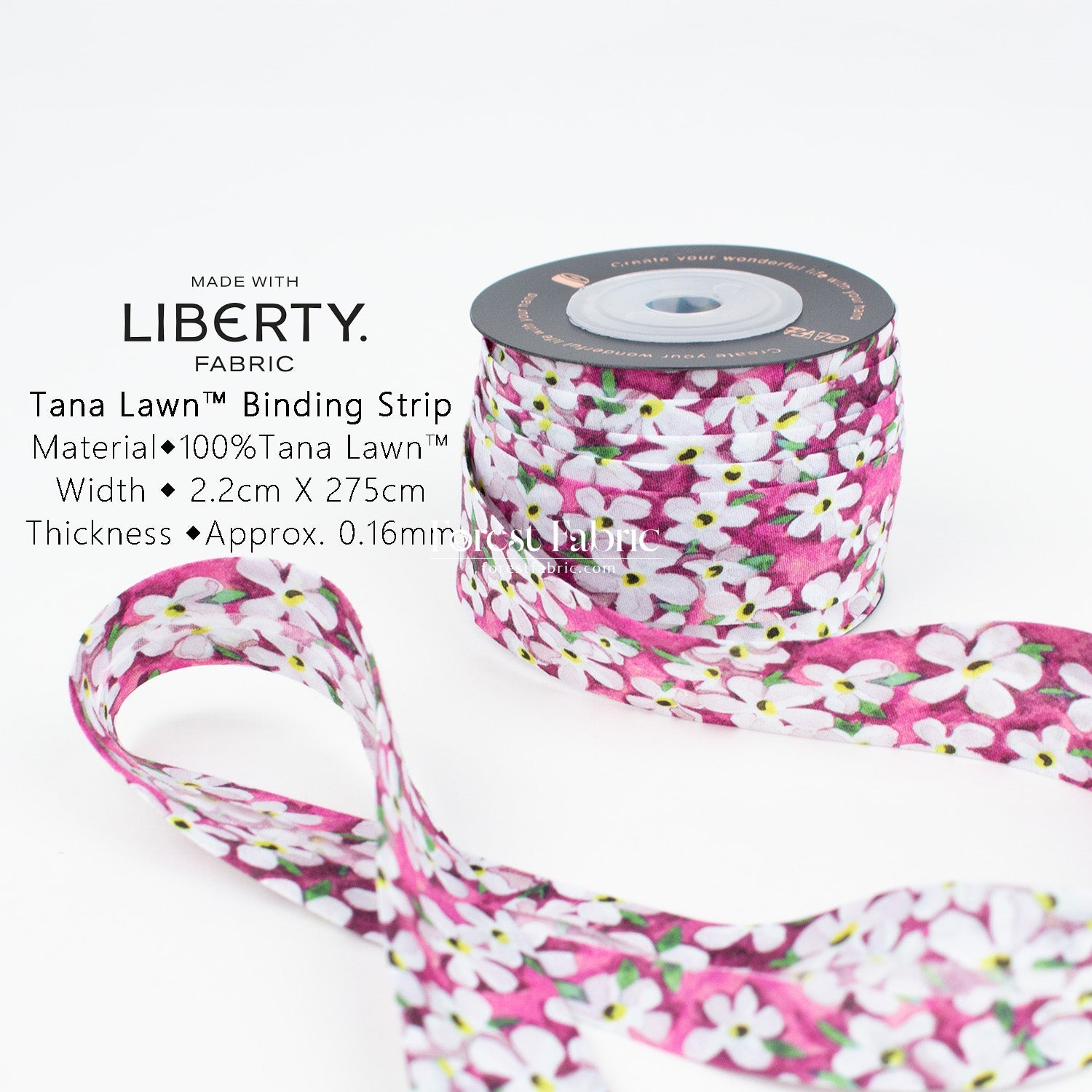 22mm Liberty Tana Lawn Single Fold Bias Binding Tape - wish - FO:REST Fabric 布恩堂Liberty fabrictana lawnjapanese fabricykk zipper