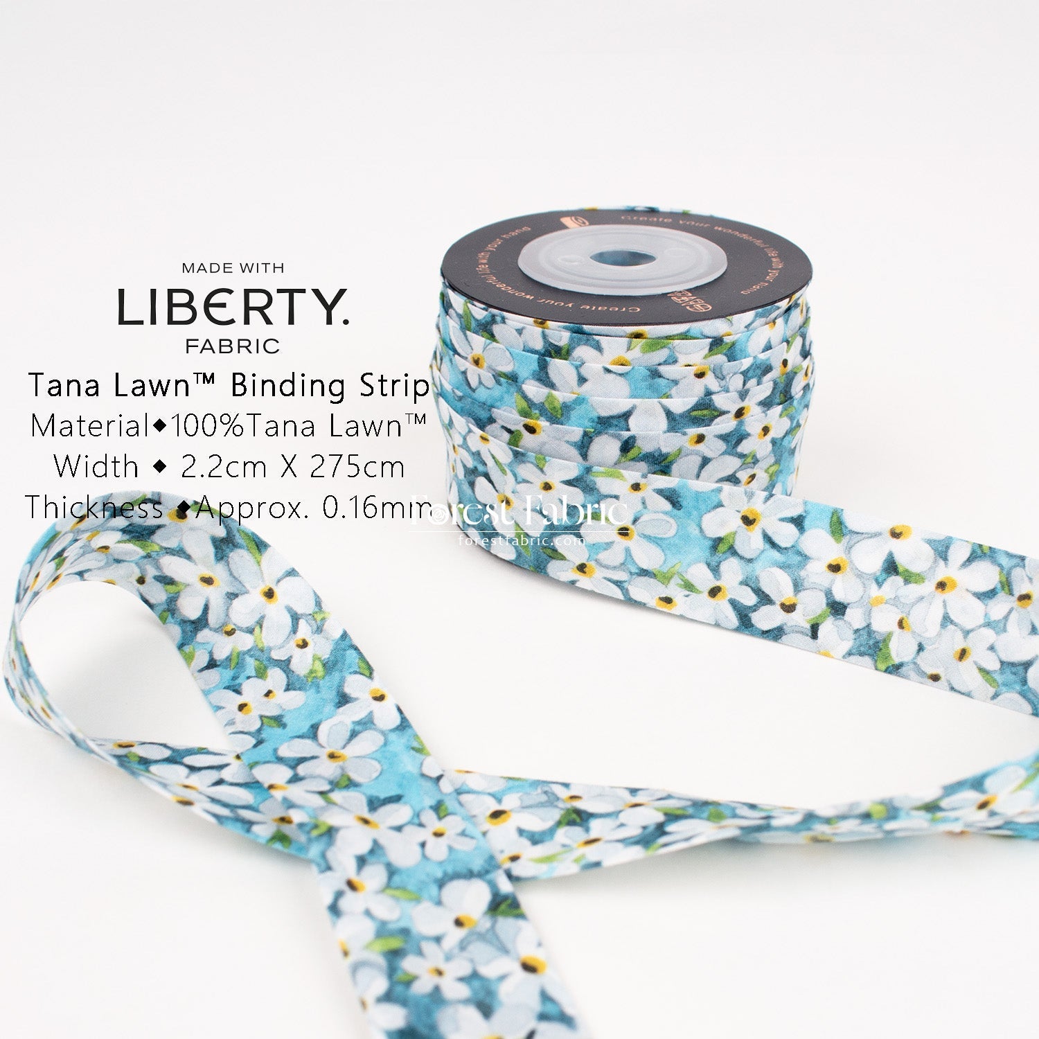 22mm Liberty Tana Lawn Single Fold Bias Binding Tape - wish - FO:REST Fabric 布恩堂Liberty fabrictana lawnjapanese fabricykk zipper