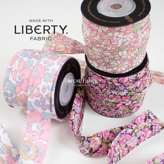22mm Liberty Tana Lawn Single Fold Bias Binding Tape - FO:REST Fabric 布恩堂Liberty fabrictana lawnjapanese fabricykk zipper