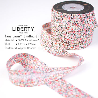 22mm Liberty Tana Lawn Single Fold Bias Binding Tape - FO:REST Fabric 布恩堂Liberty fabrictana lawnjapanese fabricykk zipper