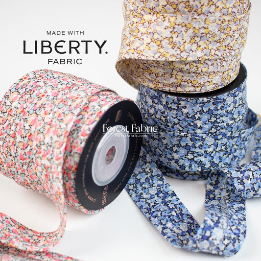 22mm Liberty Tana Lawn Single Fold Bias Binding Tape - FO:REST Fabric 布恩堂Liberty fabrictana lawnjapanese fabricykk zipper