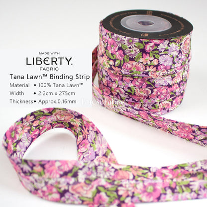 22mm Liberty Tana Lawn Single Fold Bias Binding Tape - FO:REST Fabric 布恩堂Liberty fabrictana lawnjapanese fabricykk zipper