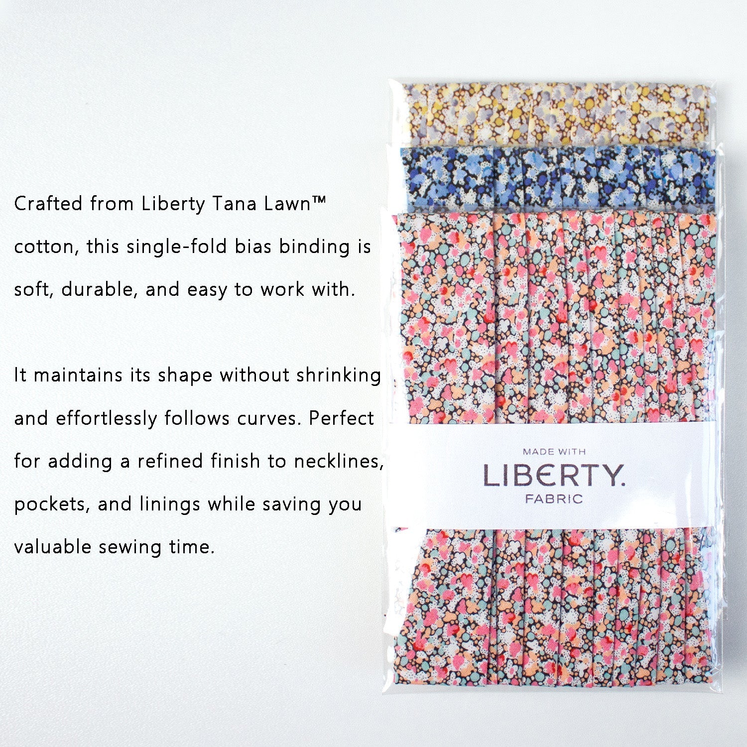 22mm Liberty Tana Lawn Single Fold Bias Binding Tape - FO:REST Fabric 布恩堂Liberty fabrictana lawnjapanese fabricykk zipper