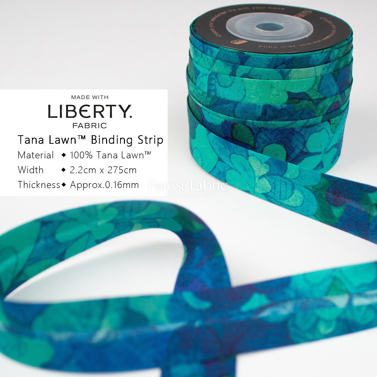 22mm Liberty Tana Lawn Single Fold Bias Binding Tape - FO:REST Fabric 布恩堂Liberty fabrictana lawnjapanese fabricykk zipper