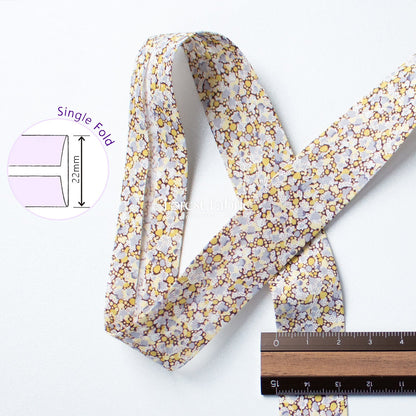 22mm Liberty Tana Lawn Single Fold Bias Binding Tape - FO:REST Fabric 布恩堂Liberty fabrictana lawnjapanese fabricykk zipper