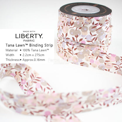 22mm Liberty Tana Lawn Single Fold Bias Binding Tape - FO:REST Fabric 布恩堂Liberty fabrictana lawnjapanese fabricykk zipper